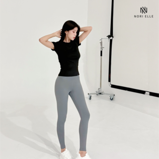 노리엘 요가 필라테스 2종 운동복 세트 반팔 + 레깅스