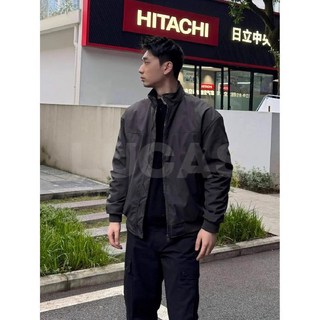 臺灣爆品-美式復古教練夾克三防春秋季立領衝鋒衣純色復古戶外工裝飛行外套