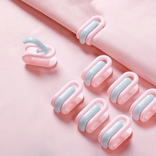 KOEWEI 이불 고정 집게 클립 밀림방지 무흔적 커버 집게 8p, 블루+핑크