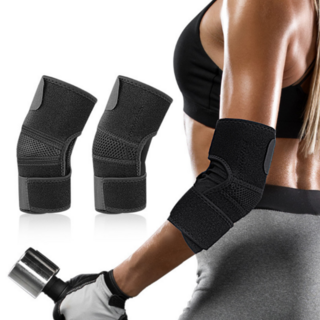 샵업 헬스 테니스 엘보 팔꿈치 보호대 좌우세트, 블랙, 1세트