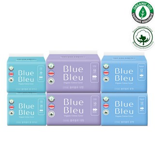 블루블루 유기농 생리대 중형2팩 대형2팩 라이너2팩, 6개