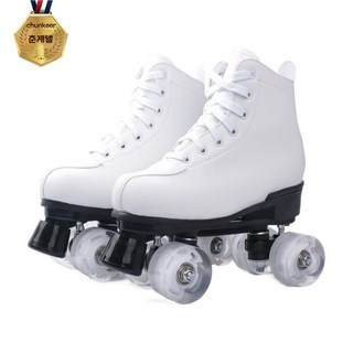 LED 커플 롤러 스케이트 슈즈 남자 여자 4륜 섬광 바퀴 발광 추억, 04화이트+화이트바퀴(No:1 고품질), 1개