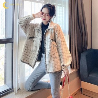 設計感小眾氣質名媛風春秋小個子休閒寬鬆水貂絨小香風女士短外套