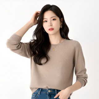 에쉬울프 여성용 라운드넥 니트 티셔츠