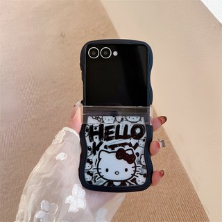 삼성 갤럭시z플립5 z플립6 z플립7 힌지보호 블랙 그래피티 고양이 핸드폰케이스