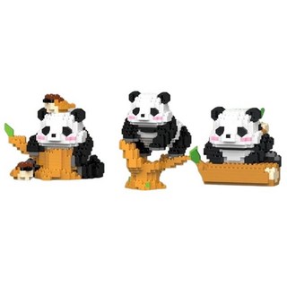 [나노킹-호환블럭] 판다 W 시리즈 나노블럭 DN050, 3개, A 세트