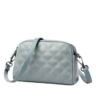 台灣大批發 精選韓系質感真皮包包系列 斜背包 單肩包 斜跨包 托特包 側背包 月牙包 手機包 馬鞍包包 皮夾 送禮, I款/菱格單肩/藍色