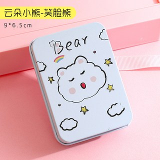 嗨購 創意桌面長方形馬口鐵收納盒 禮品明信片小鐵盒 馬口鐵金屬盒批發, 白貓, 1個