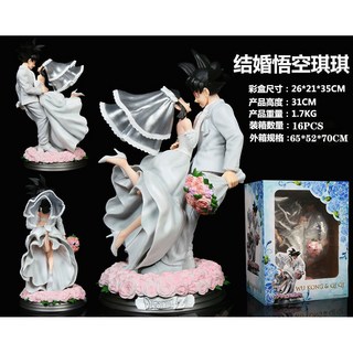 【台灣出貨】龍珠超級賽亞人悟空一生 GK 悟空&琪琪結婚場景雕像模型盒裝手辦, 1個, 結婚悟空琪琪