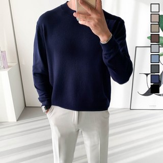 놈시크 M-4XL 남자 니트 부드러운 캐시미어 라운드 스판 스웨터 빅사이즈