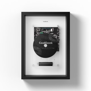 【CoolGeek】Music Frame Re:Cover 相框CD播放機, 1個, 午夜黑,無, 午夜黑