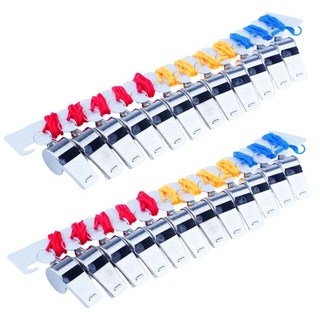 본라이프 안쉼귀가 목걸이 메탈 호루라기 호신용 호각 호루라기목걸이 심판 휘슬 스포츠 호루라기, 24개, 혼합