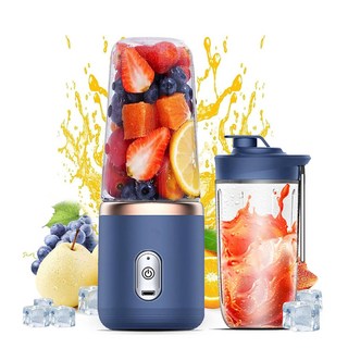 DS 충전식 휴대용 과일 착즙기 6중 칼날 텀블러 믹서기, ZK-500 블루, 블루
