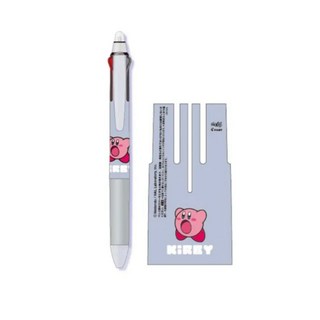 PILOT 星之卡比魔術擦擦筆 Frixion BALL 3 擦擦筆 0.5mm 三色筆 極細字 日本製, 1個, 卡比-紫灰色