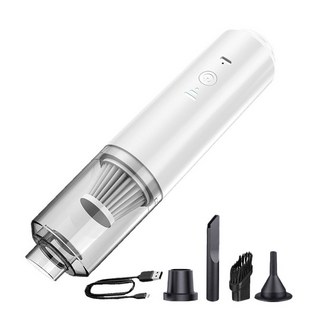 DS 핸디 진공 청소기 무선 무소음 차량용 청소기 휴대용, 화이트