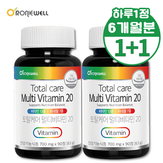 올인원 멀티비타민 비타민BCD 효능 비타민 BD CD 무기질, 2개, 90정