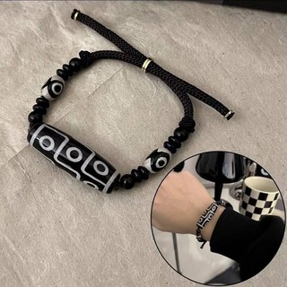 新中式九眼天珠項鍊男女簡約百搭高級感民族風小衆設計可調節項飾