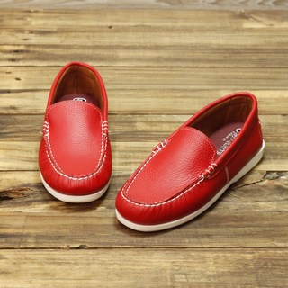 雅鉑手作 72201 紅色牛皮休閒鞋 縫線平底鞋 帆船縫底 橡膠止滑