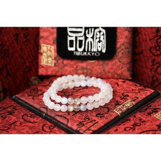TIBUKKYO台灣德榕藏品 原礦無染色白月光手鍊 6mm拉長石雙圈手珠 客制化設計 冥想石