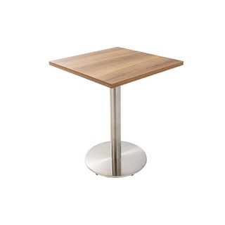 防潮塑合板餐桌 咖啡店桌椅/咖啡桌/方桌/圓桌/休閒桌/洽談桌, 不鏽鋼圓盤+榆木(60*60公分)