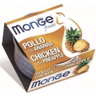 瑪恩吉 MONGE 優鮮貓罐頭 鮪魚+奇異果口味 適合貓咪補充水分, 1個, 瑪恩吉-雞肉+鳳梨80g