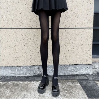 黑色天鵝絨黑絲襪薄款微透肉新款春秋連褲襪女性感百搭顯瘦黑