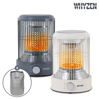 [25년형] 와이젠 미니 전기히터 난방기 가정용 온열기 스토브 사무실 온풍기 하이라이트히터 욕실히터 캠핑용, 실버 그레이