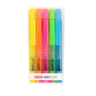 저스트클릭 형광펜S 세트, 혼합색상, 5개
