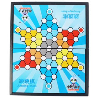 摩科動漫 小磁石跳棋 磁石象棋 磁石五子棋，攜帶型可折疊磁石遊戲組, 多色, 1套