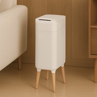 [독일브랜드] 스마트 자동센서 휴지통 20L 냄새차단 인테리어 디자인 쓰레기통 우드 아이보리 화이트 집들이 선물 종량제 봉투 호환 거실 주방 안방 화장실 기저귀