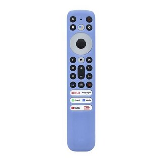 새로운 오리지널 RC902V FMR1 TCL 스마트 TV 음성 리모컨 50P725G 55C728 C835 C635 65X925 iFFALCON 75H720 w/실리콘 케이스, 4) With Light Blue Case