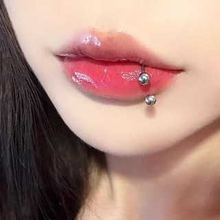 醫療級316L鈦鋼防過敏唇環唇釘套組個性唇洞飾品馬蹄環鼻環耳環耳骨環, 1個, 1-1 圓球 環8mm內徑,環1.2mm粗，1個裝