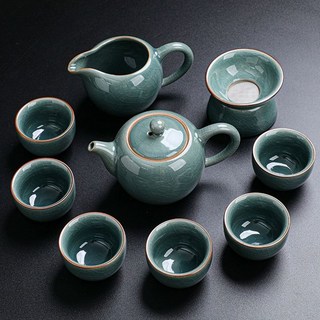 clever 밀유 다기세트, 잉크 그린, 1세트, 컵 + 다관 + 숙우 + 거름망