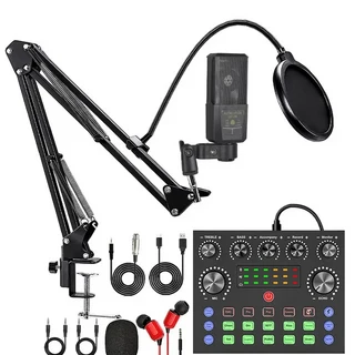 V8S 사운드 카드 영어 팟캐스트 장비 세트 BM800 콘덴서 마이크 F998 녹음 라이브 휴대폰용, 01 CHINA, 13 240 MIC V8S