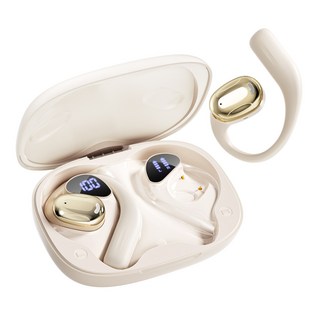 DAICOO 귀걸이형 무선 블루투스 이어폰 오픈형 고음질 S3, 베이지