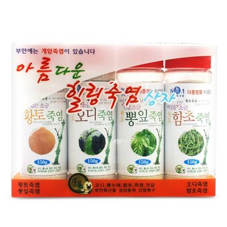 개암죽염 2회 아름다운 힐링죽염상자 150g 4종 청정 부안 대나무 소금, 4개