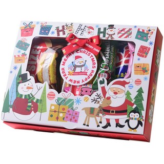 크리스마스 과자 선물세트 음료수포함 14종구성 학교 학원 단체 행사 간식꾸러미, 1개, 빨강상자(대)
