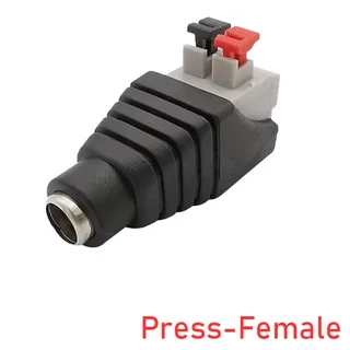 5개 12V DC 전원 커넥터 플러그 잭 암수 소켓 배럴 2.1mm x 5.5mm 어댑터 CCTV 카메라 LED 스트립 공급 단, 01 5PCS, 03 Press Female