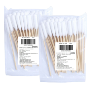 허니템 나무 면봉 애견 에스테틱 왕면봉 피부과 대왕면봉 솜방망이 두피스케일링면봉, 2개, 50개입