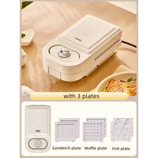 전기 샌드위치 메이커 와플 기계 토스터 베이커 다기능 아침 식사 기계 타코야키 팬케이크 도넛 Sandwicher, 01 with 3 plate