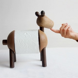 원목 우드 양과 동키마리 친구집들이선물 신혼부부 롤홀더, 1개, 당나귀 화장지 홀더