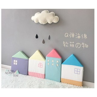 小房子造型嬰兒床圍 加厚防撞床圍, 一組4片馬卡龍一組可超商/二組以上選宅