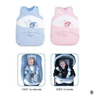 美國媽咪 KUKU酷咕鴨 推車汽座睡袍 (藍色/粉色) 寶寶外出保暖舒適睡袋, 1個, 粉色