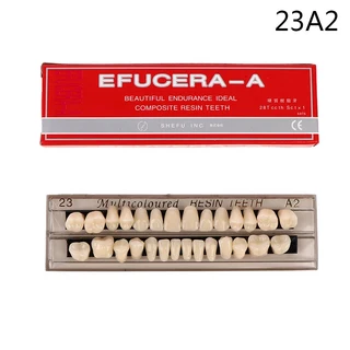 28 치아/세트 수지 틀니 3d 그늘 가이드 색상 비교기 거울 차가운 빛 표백 플레이트, 02 23A2