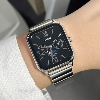 카시오 문페이즈 스퀘어 남녀공용 메탈 패션시계 MTP-M305D-1A2