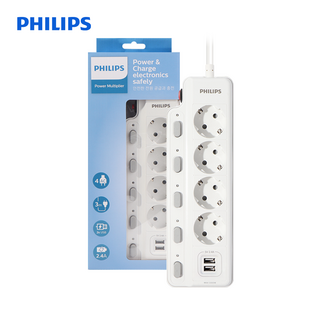 필립스 USB 고용량멀티탭 과부하차단 개별스위치, 화이트 4구 CHP4740WB, 1개, 3m