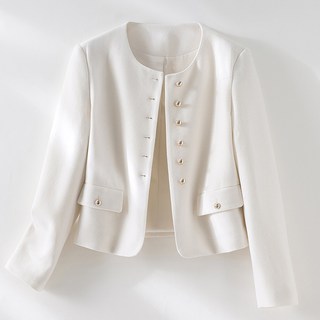 【名媛顯瘦】小香風外套 毛呢西裝 羊毛外套 短外套 女裝外套 純羊毛 單排扣 簡約百搭 氣質通勤 春季新品