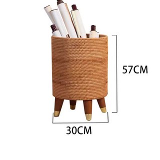 원형 화분 라탄바구니 인테리어 바구니 꽃바구니, 1개, 30x57 (다리 포함)