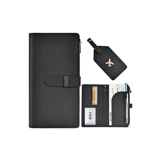 多功能防盜刷RFID 簡約機票護照證件長夾 附贈行李吊牌 護照包