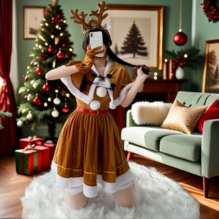 크리스마스 여자 루돌프 코스프레 의상 사슴 크리스마스 코스튬 이벤트원피스